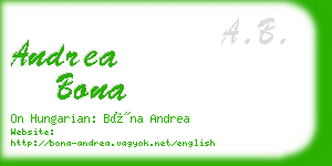 andrea bona business card